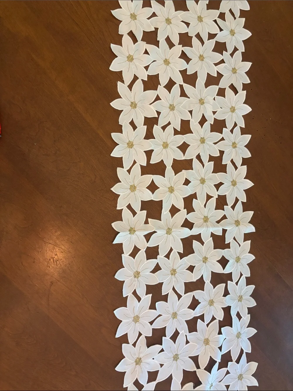 White Floral Lace Table Runner